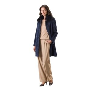 Sofia Cashmere Jenna Coat Medium Ultra-Fine Alpaca & Wool Navy Retail $1,295